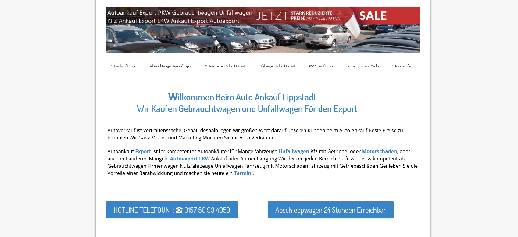 Kfz-Ankauf-Export Lippstadt kauft die Fahrzeuge definitiv “wie gesehen”