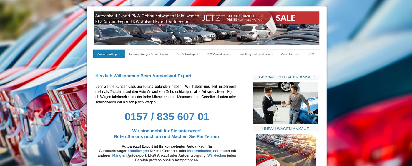 Auto-Ankauf-Exports.de ist fokussiert auf Mängelfahrezuge bundesweit