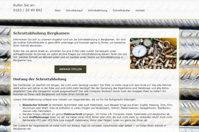 Altmetallabholung Bergkamen: Unkompliziert und Fair