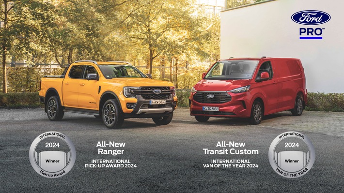 Ford Pro’s Glanzstunde: Transit Custom als Transporter des Jahres, Ranger triumphiert mit Pick-up-Award